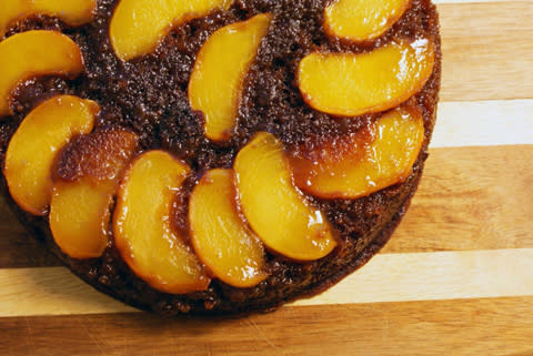 Upside-down Peach Gingerbread