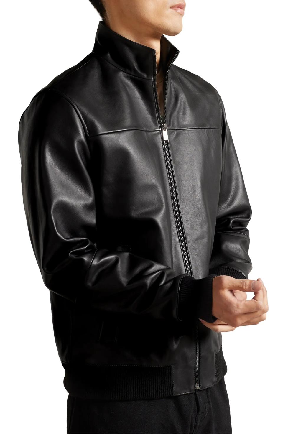 leather jacket bomber men's