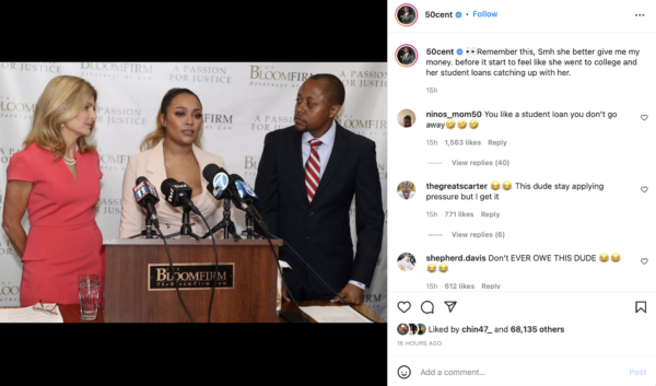 600px x 353px - Pay That Man His Money': 50 Cent Trolls Teairra Mari on Instagram Once  More, Reminding Everyone That She Still Owes Him Money
