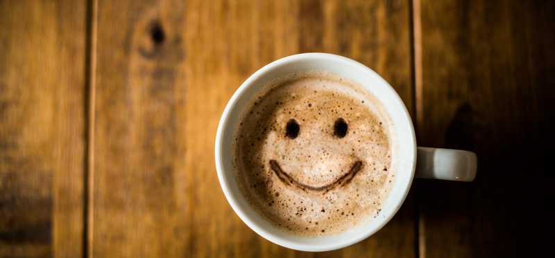 smiley face in coffee foam