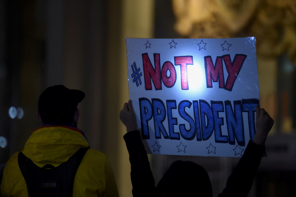 Protestors march against Republican Donald Trump’s victory in Tuesday’s U.S. presidential election in Philadelphia