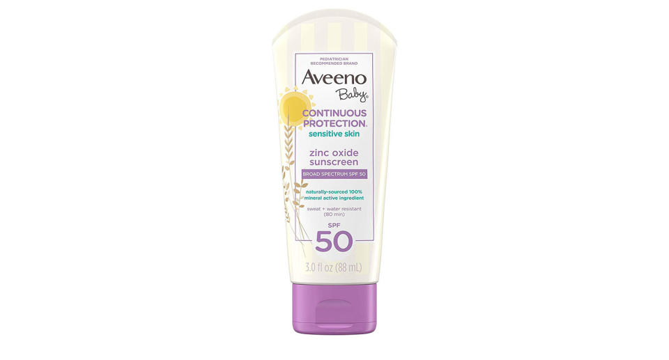 Aveeno Baby AVEENO Continuous Protection Sensitive Skin Lotion Zinc Oxide Sunscreen, £8.63