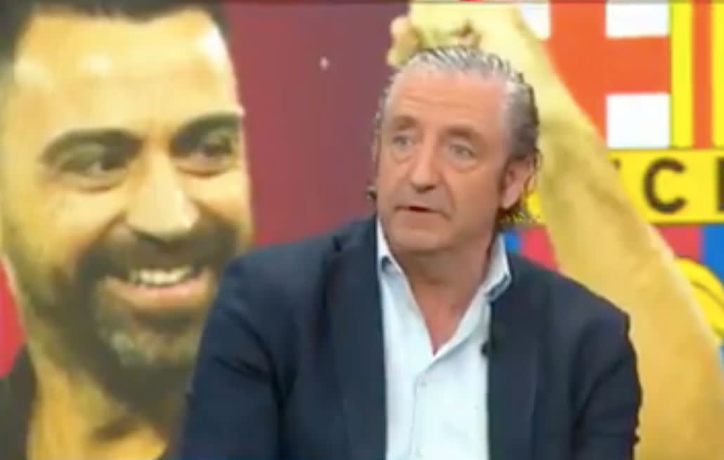 Josep Pedrerol sabe donde hacer daño a Xavi. (Fuente: Twitter/@elchiringuitotv)