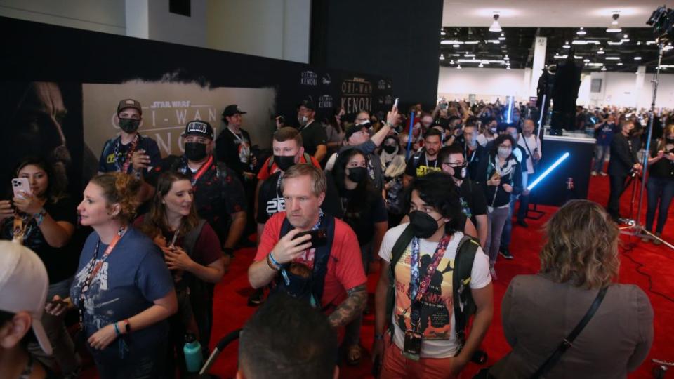 Fans attend the surprise premiere of the Disney+/Lucasfilm series “Obi-Wan Kenobi” on May 26 at the Star Wars Celebration event in Anaheim, Calif. (Photo by Jesse Grant/Getty Images for Disney) - Credit: Getty Images for Disney