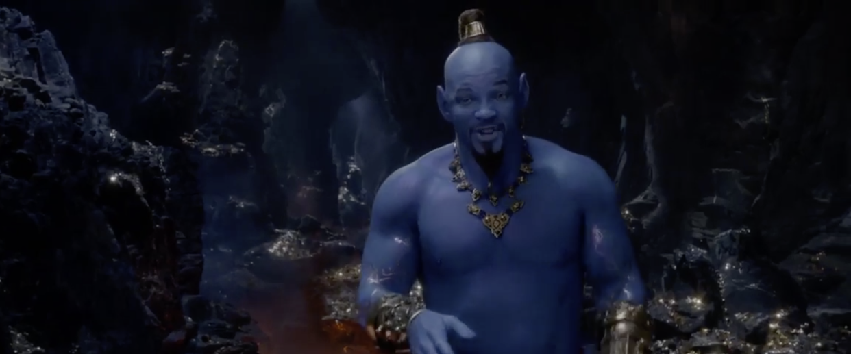 Will Smith’s blue genie in Disney’s live-action Aladdin (Credit: Disney)