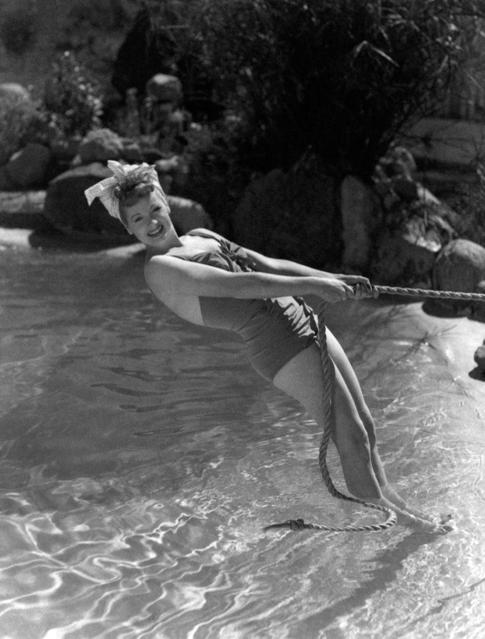 1940: Rocking a swimsuit with a cute vintage hairdo