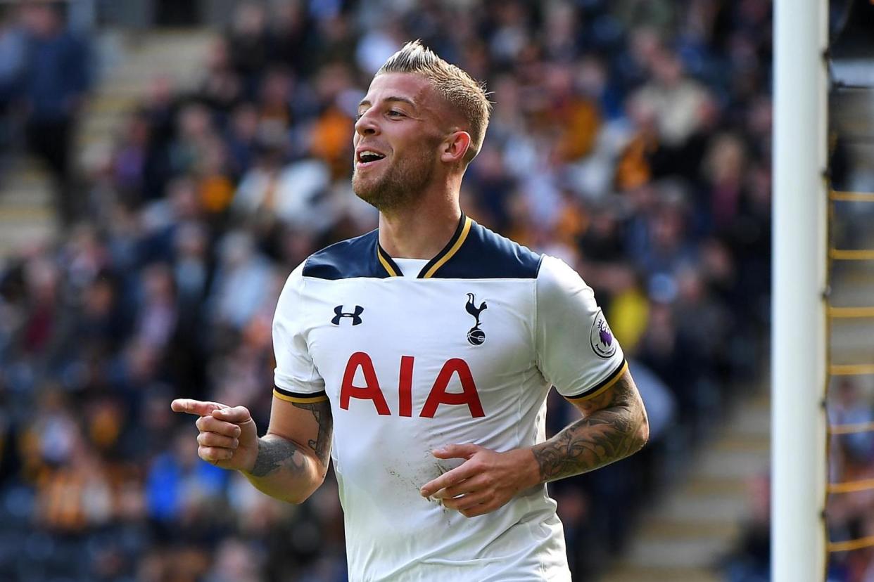 Signing off in style: Toby Alderweireld scored in Tottenham's 7-1 victory at Hull City: Getty Images