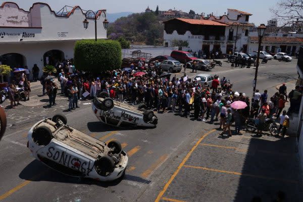 Protestas por asesinato de niña Camila Gómez en Taxco. Foto: Cuartoscuro