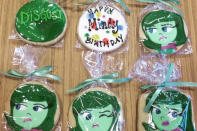 Funny lady Mindy Kaling also celebrated her birthday this week in style - with birthday cookies made to look like her character from the new Pixar flick "Inside Out."