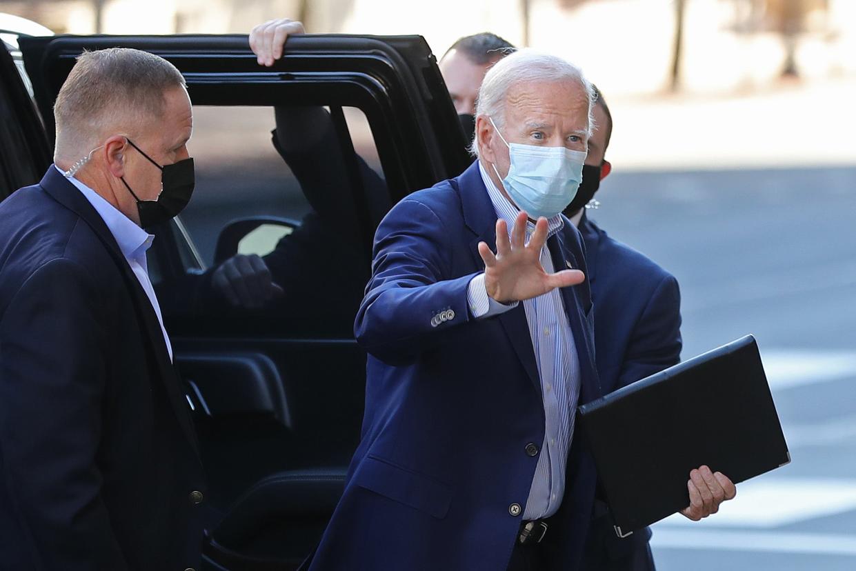 Democratic presidential nominee Joe Biden on Sunday (Getty Images)