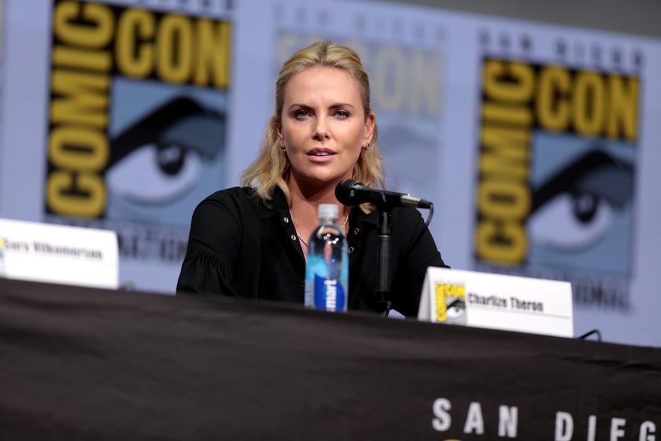 Charlize Theron at a press conference