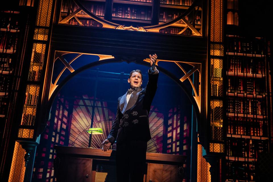 Jeremy Jordan as Jay Gatsby in Paper Mill Playhouse's "The Great Gatsby." The show has now moved to Broadway