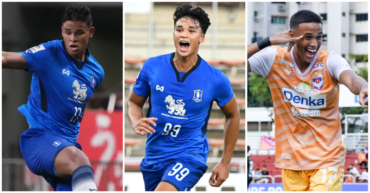 Fandi Ahmad's three footballing sons (from left) Irfan, Ikhsan and Ilhan. (PHOTOS: Getty Images/Singapore Premier League)