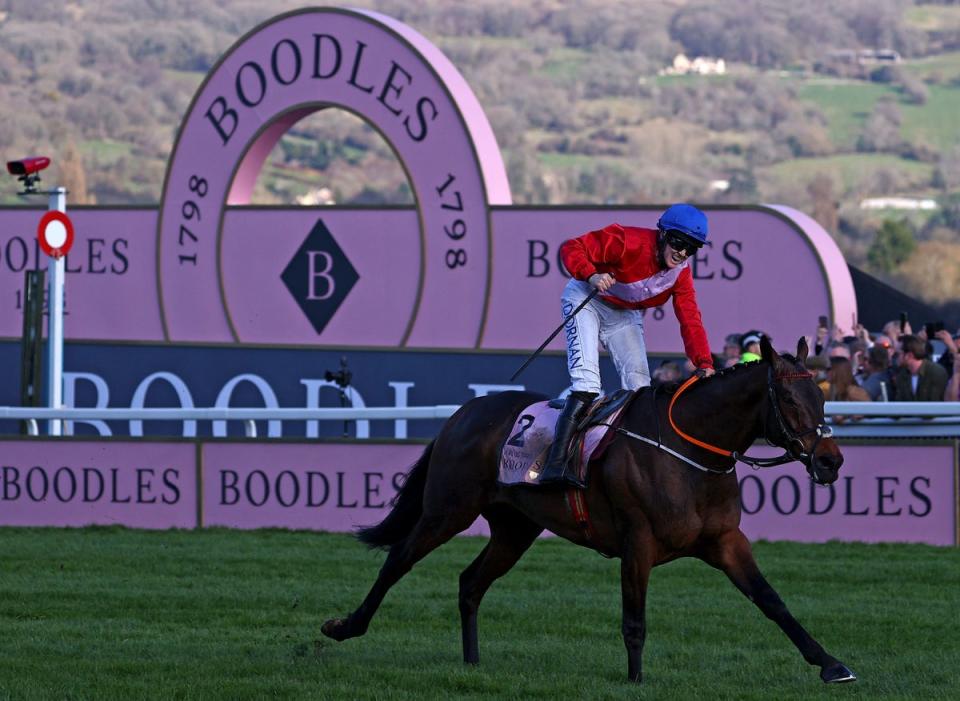 Rachael Blackmore won the Gold Cup last year on A Plus Tard (AFP via Getty Images)