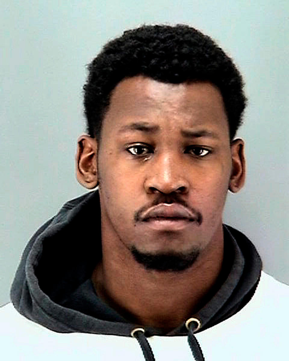 A March 6 booking photo of former 49ers and Raiders linebacker Aldon Smith. (AP)