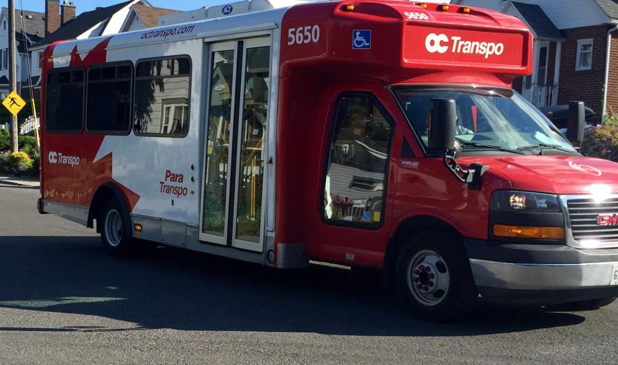The City of Ottawa has been using spare Para Transpo minibuses for its on-demand transit pilot project in Blackburn Hamlet.  (Kate Porter/CBC - image credit)