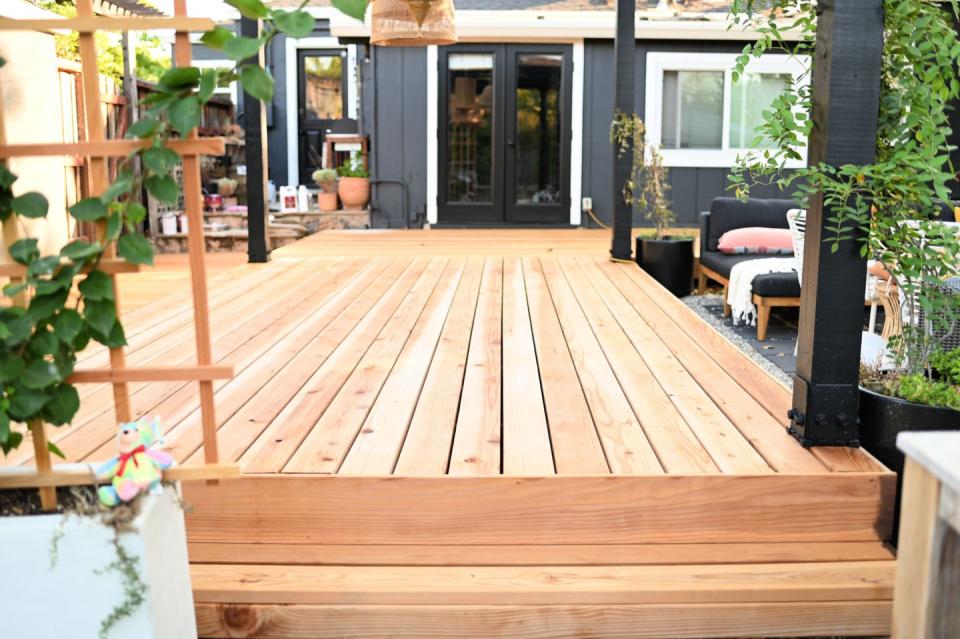 6) Stain your deck or patio.