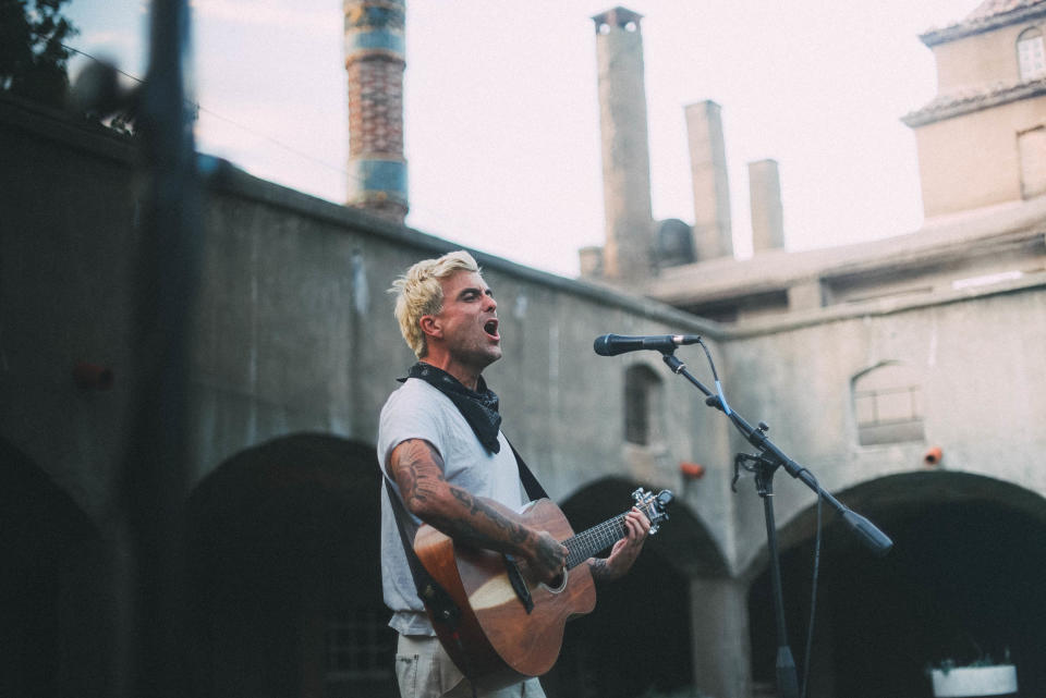 Anthony Green performs at the Tileworks of Bucks County, in Doylestown Township, during an outdoor concert in 2021 produced by Joe Montone.