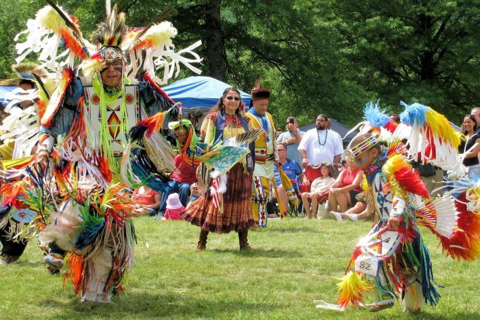 An inter-tribal powwow at Bear Mountain State Park organized by the Redhawk Native American Arts council on July 23, 2023.