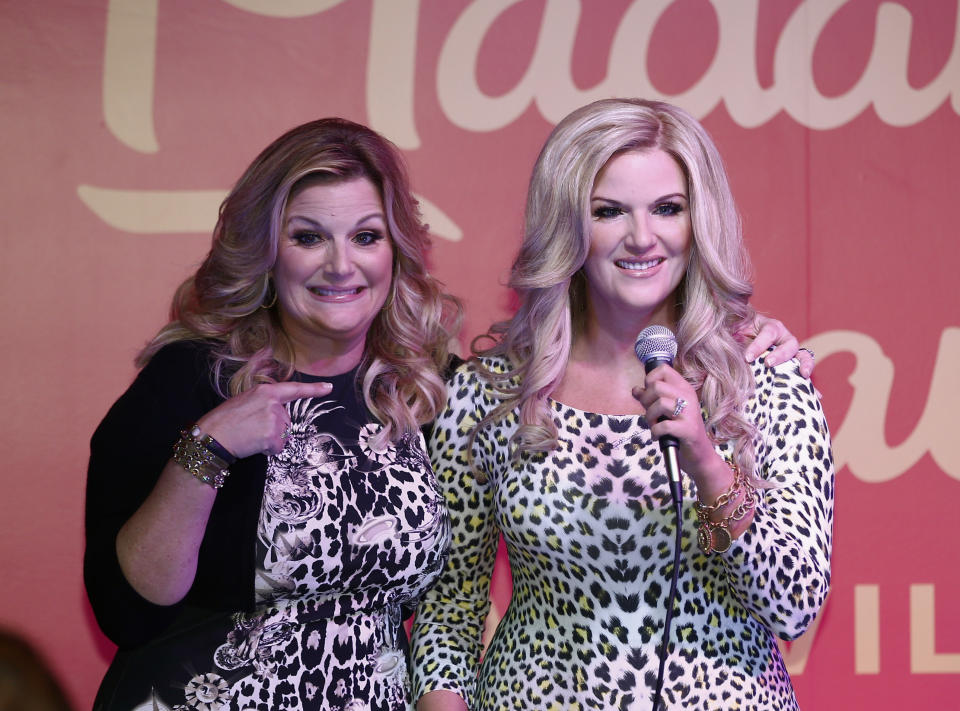 Trisha Yearwood unveils her wax figure at Madame Tussauds at Opry Mills on Thursday, April 13, 2017, in Nashville, Tenn. (Photo by Al Wagner/Invision/AP)