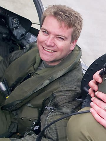 <p>PA Images / Alamy </p> Pilot Colin McGregor in the Tornado jet during a photocall at RAF Wittering, Cambridgeshire.