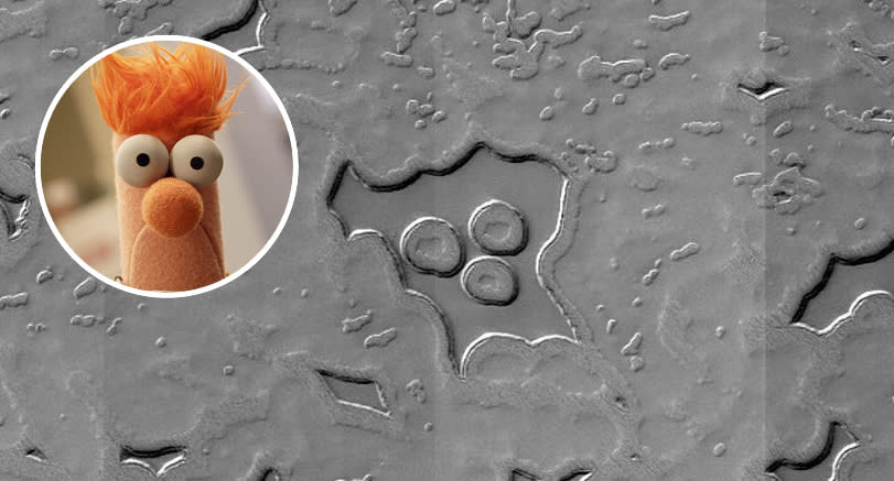 NASA thinks Mars formation looks like Beaker the Muppet — and it totally does (NASA)