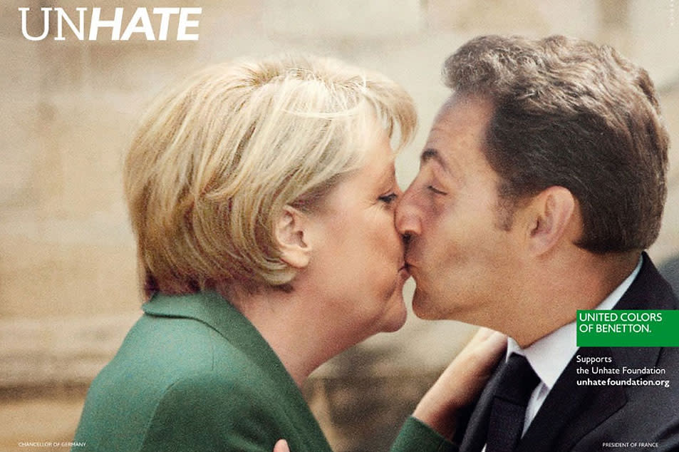 Angela Merkel, líder de Alemania, junto al presidente francés Nicolás Sarkozy