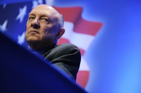 FILE PHOTO: Former director of the U.S. Central Intelligence Agency James Woolsey takes part in a panel discussion on Sharia law at the Conservative Political Action Conference (CPAC) in Washington February 12, 2011. REUTERS/Jonathan Ernst