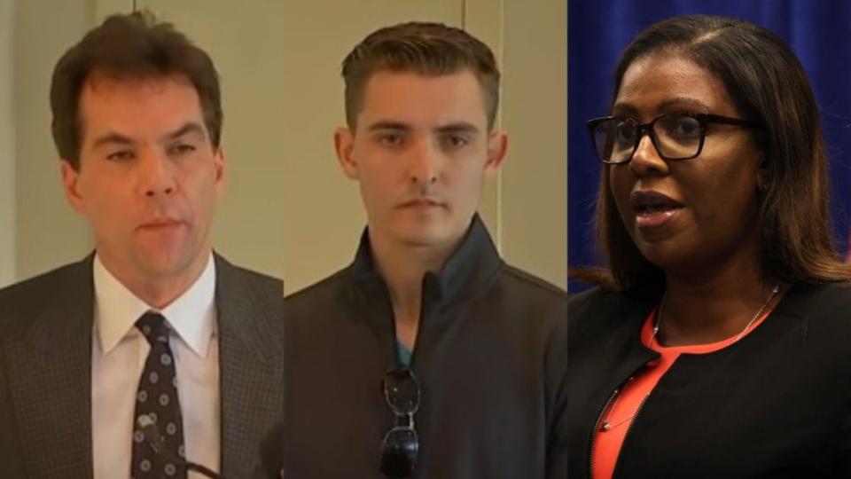 Jack Burkman (left) and Jacob Wohl (center) have been subpoenaed by New York Attorney General Letitia James (right) in relation to a possible voter suppression scheme using a robocall. (Michael M. Santiago/Getty Images)