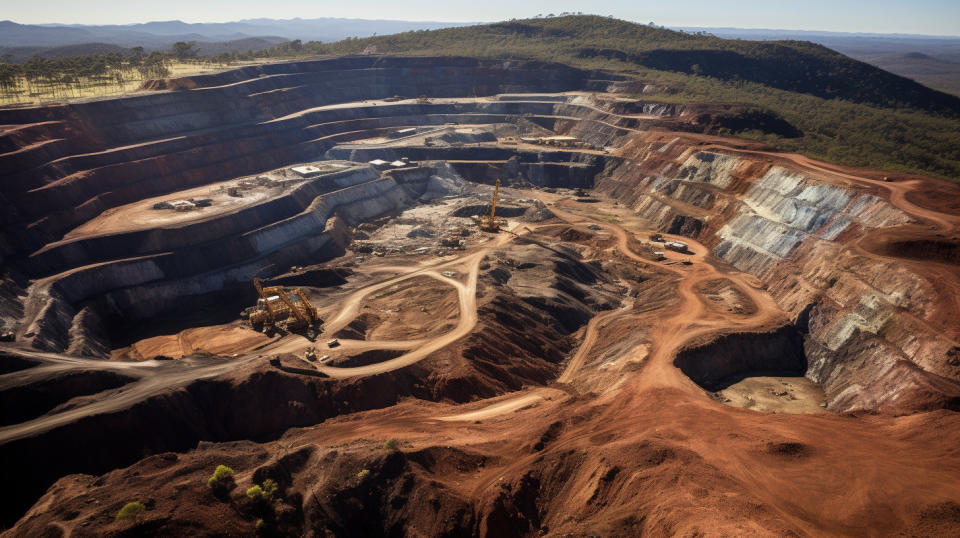 An aerial view of the Maracás Menchen Mine, showing the source of the company's vanadium deposits.