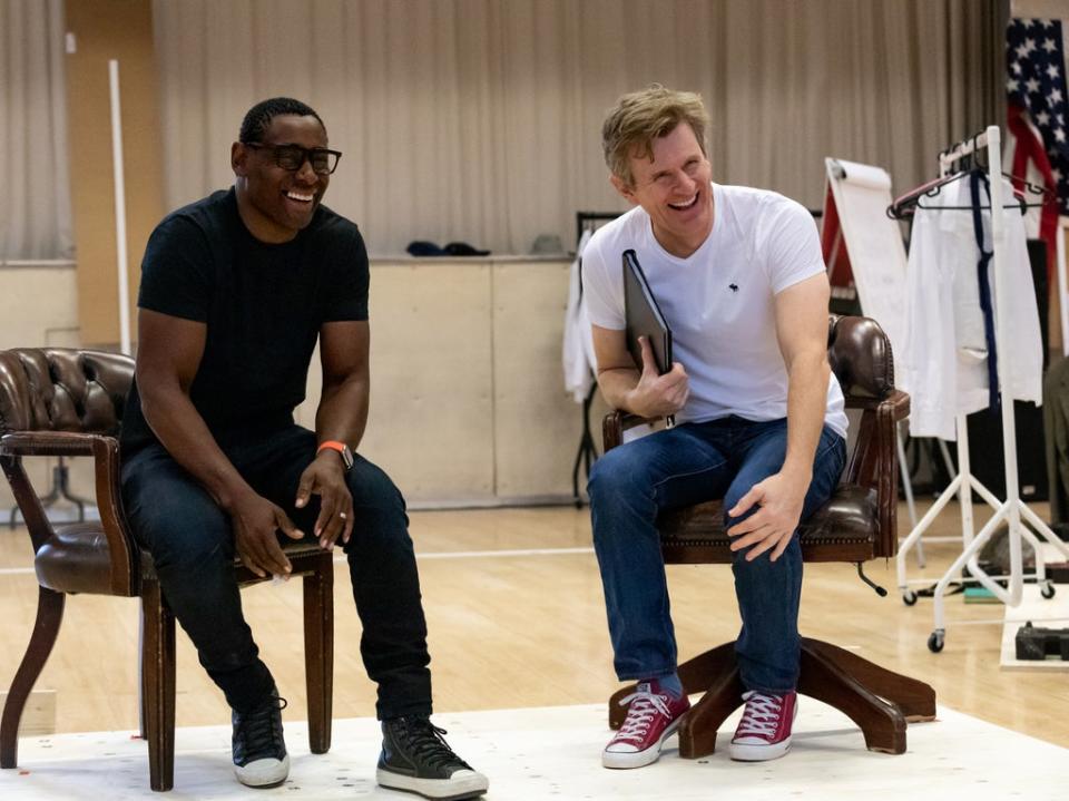 Harewood and Charles Edwards during rehearsals of ‘Best of Enemies’ (Wasi Daniju)