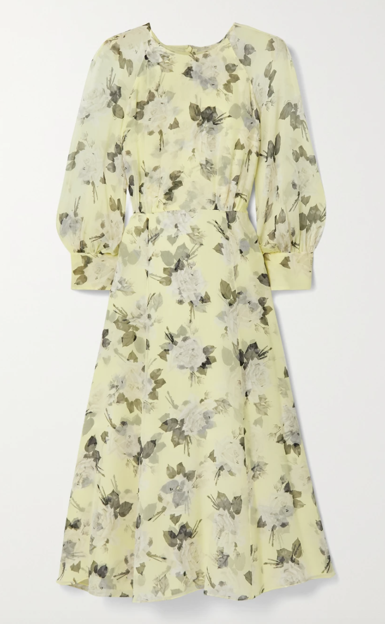 4) Yusra floral-print silk-voile midi dress