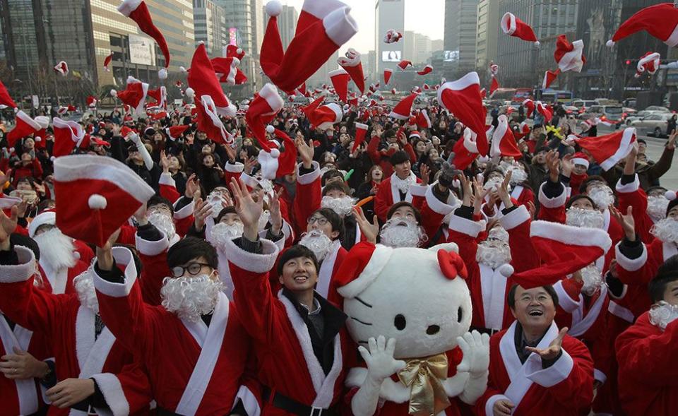 <p>Children in South Korea love Grandpa Santa (or Santa Harabujee). Businesses hire people to dress as Santa to greet customers and give out treats. However, when it comes to exchanging gifts with loved ones, money is actually the most popular gift every year.</p>