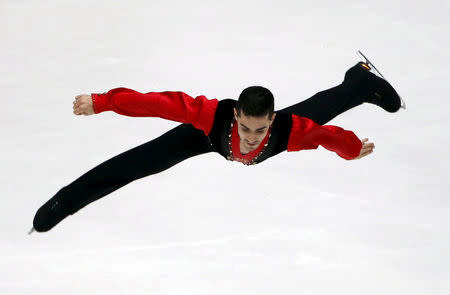 FILE PHOTO: Javier Fernandez of Spain performs at men's singles short program during China ISU Grand Prix of Figure Skating in Beijing, China, November 6, 2015. REUTERS/Kim Kyung-Hoon/File Photo