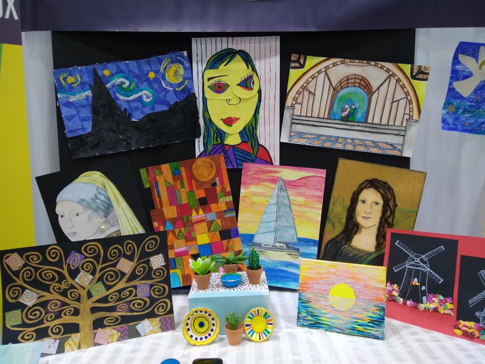 Art projects completed with Homeschool Art Box.