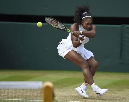 Britain Tennis - Wimbledon - All England Lawn Tennis & Croquet Club, Wimbledon, England - 5/7/16 USA's Serena Williams in action against Russia's Anastasia Pavlyuchenkova REUTERS/Toby Melville