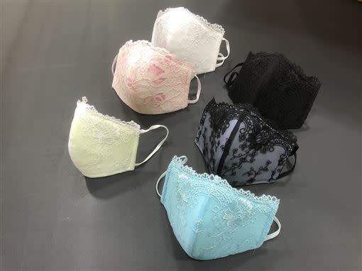 日本廠商製作胸罩口罩應急。（圖／翻攝自Atsumi Fashion推特）