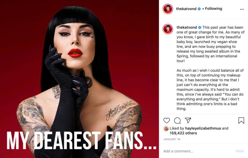 Kat Von D leaving makeup brand