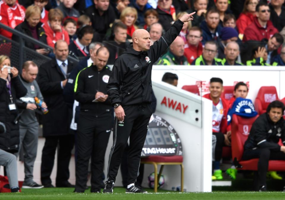 <p>Steve Agnew takes charge of Middlesbrough for the first time since Aitor Karanka’s sacking </p>