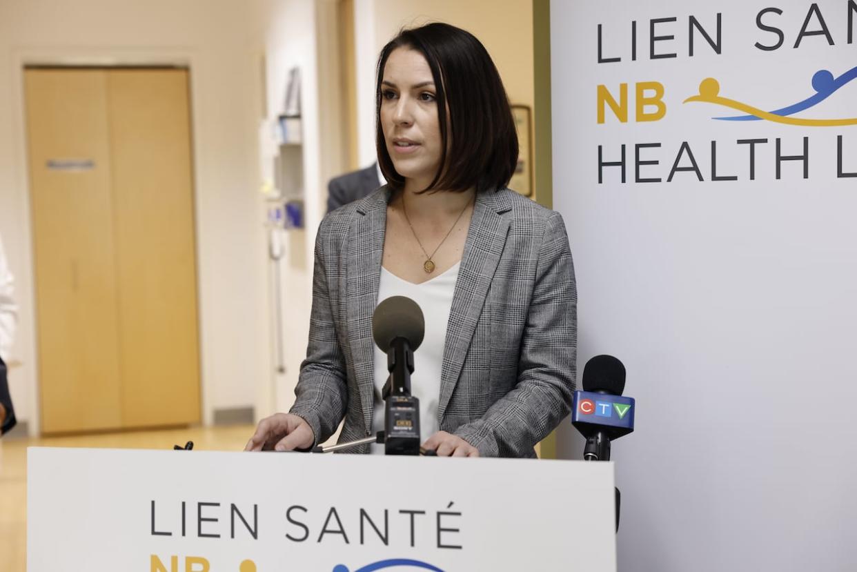 Martine Des Roches, a vice-president at Medavie, defended the virtual care network as a solution to health-care issues after criticism that it was taking away doctors from the regular system. (Submitted by Medavie Health Services New Brunswick - image credit)