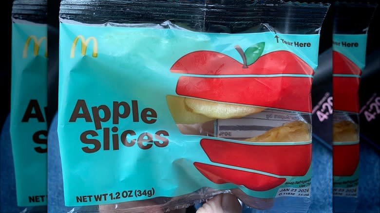 Packet of McDonald's apple slices