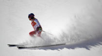 <p>Switzerland’s Lara Gut races in the women’s super-G at the 2018 Winter Olympics in Jeongseon, South Korea, Saturday, Feb. 17, 2018. (AP Photo/Charlie Riedel) </p>