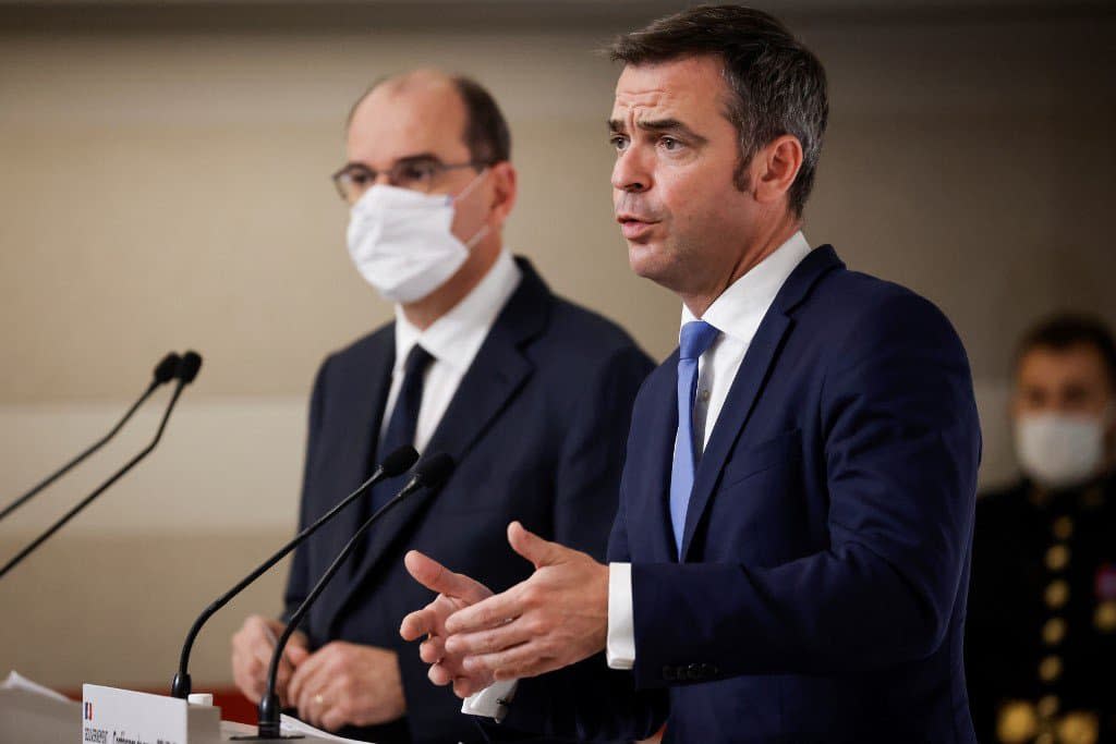 Le ministre de la Santé Olivier Véran et le Premier ministre Jean Castex le 22 octobre 2020. - Ludovic Marin / Pool