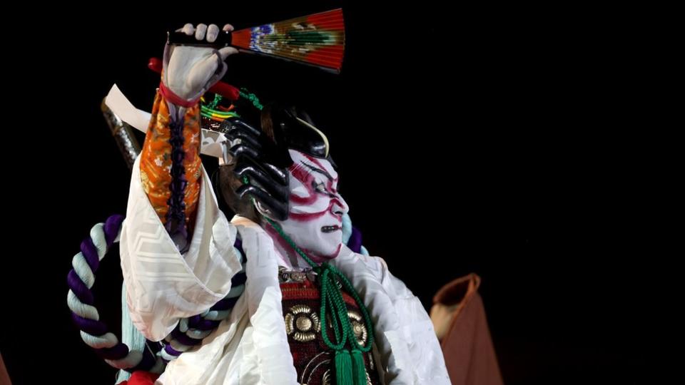 A performer dressed as a Samurai acts out a routine during the Opening Ceremony of the Tokyo 2020 Olympic Games at Olympic Stadium on July 23, 2021 in Tokyo, Japan.