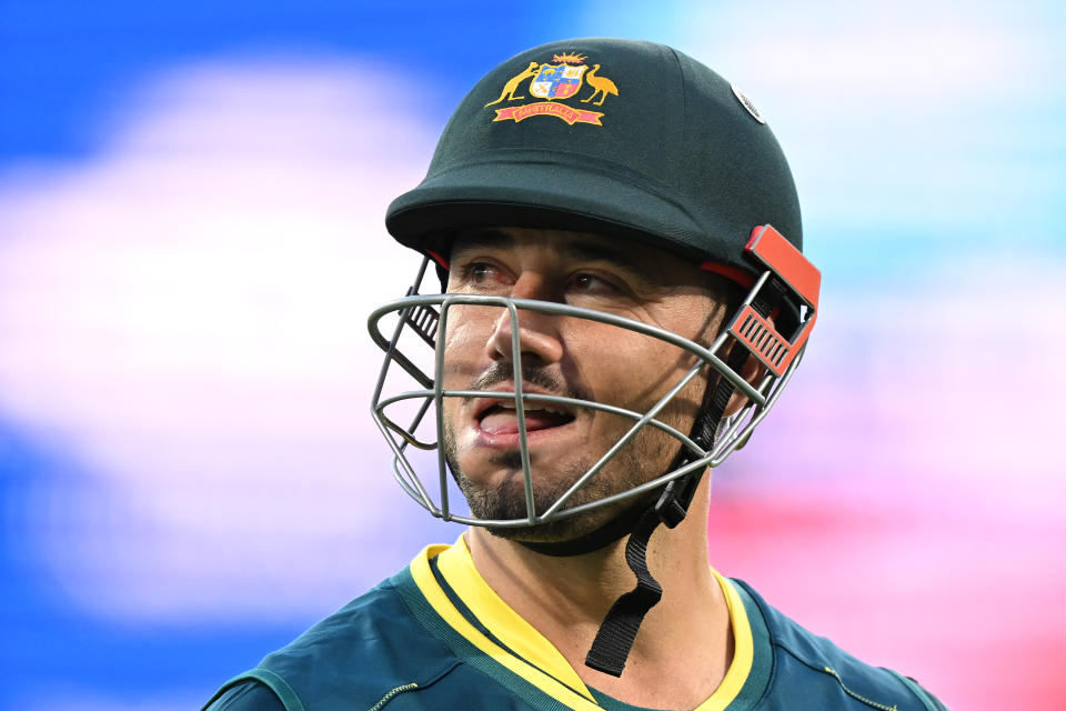 Marcus Stoinis reacts.