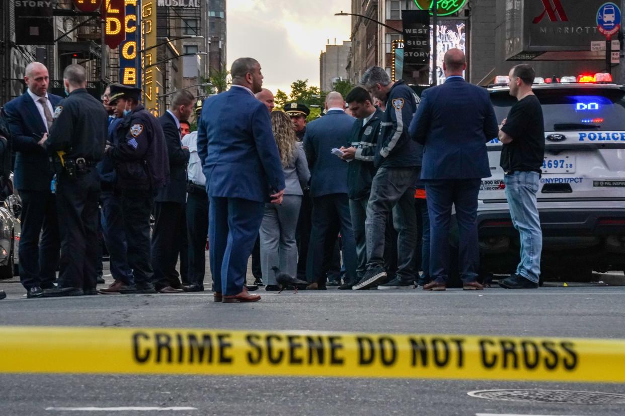 New York City's Times Square on Saturday after a shooting left three people injured. (Photo: David Dee Delgado via Getty Images)