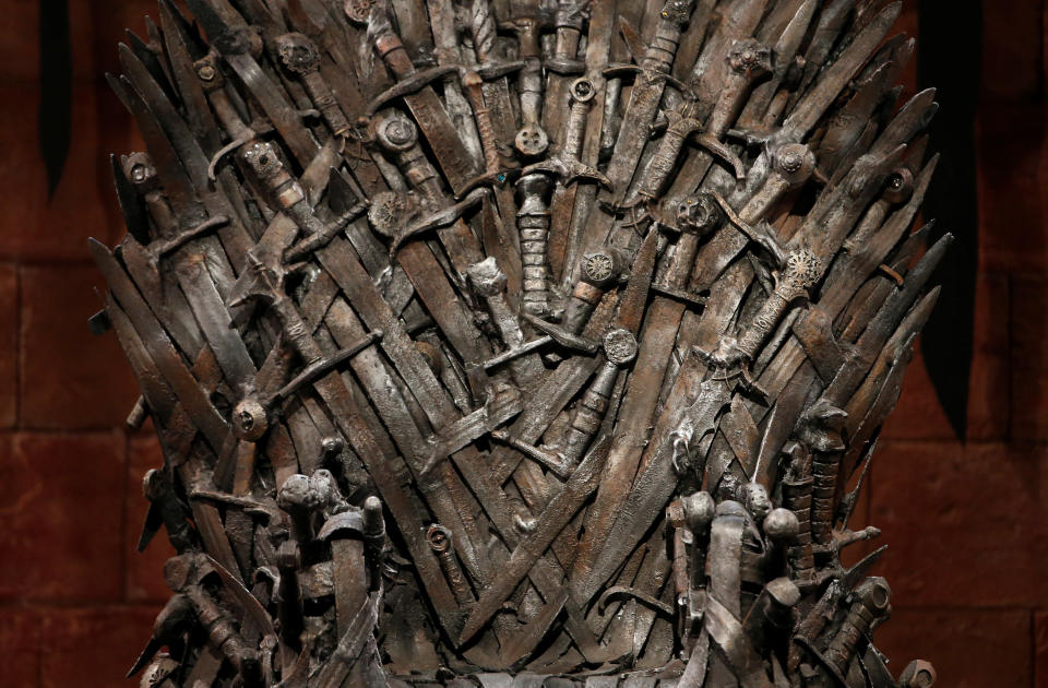 The Iron Throne is seen on the set of the television series Game of Thrones in the Titanic Quarter of Belfast, Northern Ireland, Picture taken June 24, 2014. REUTERS/Phil Noble