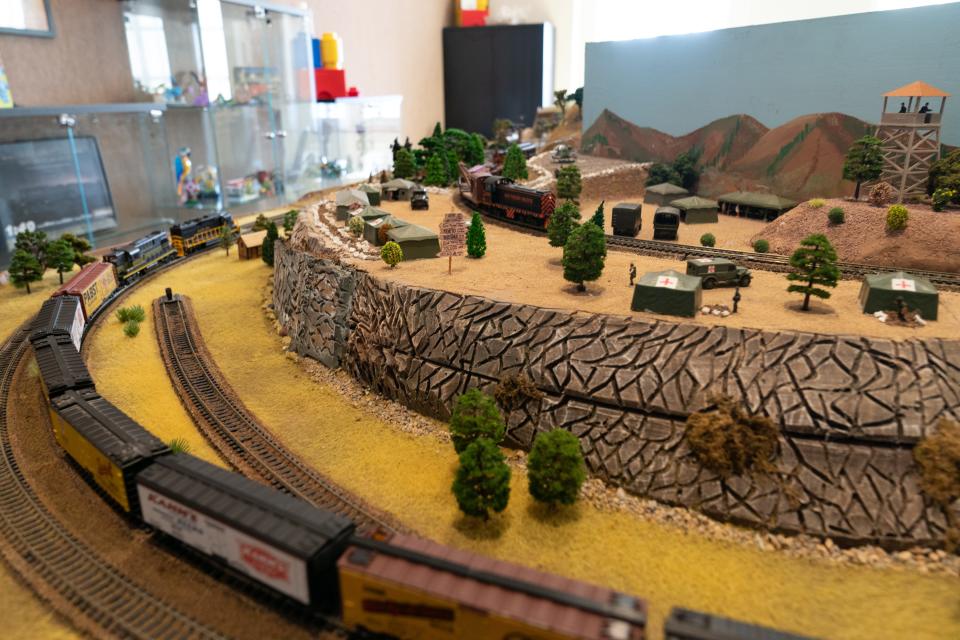 A new module corner to the Topeka Model Railroaders is a military base scene that was created last year by members.