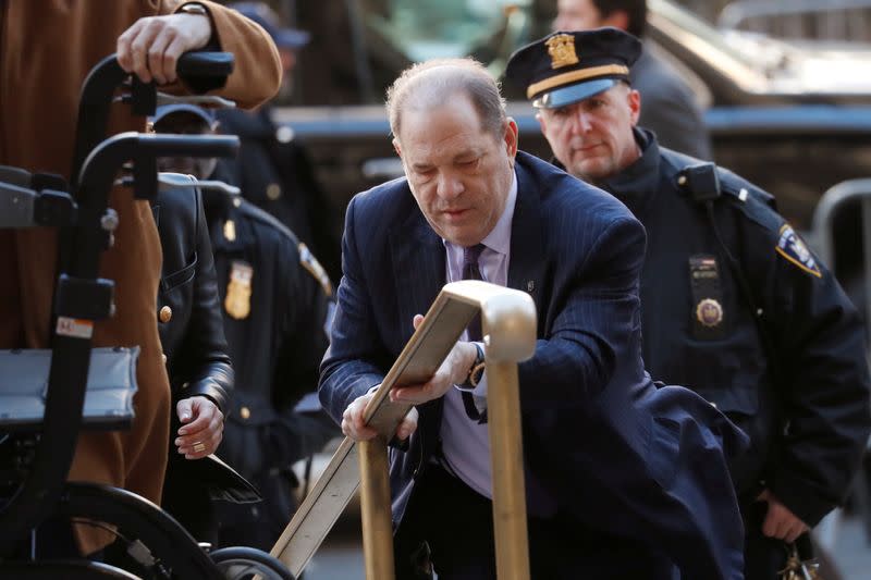 Film producer Harvey Weinstein arrives to New York Criminal Court for the second day of jury deliberations in his sexual assault trial in the Manhattan borough of New York City