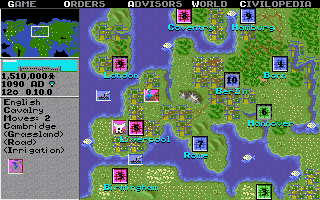 A screenshot from the original <em>Civilization</em>, released in 1991.<span class="copyright">MicroProse</span>
